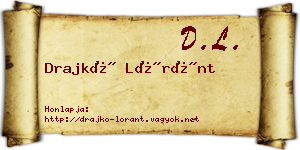 Drajkó Lóránt névjegykártya