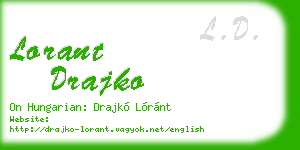 lorant drajko business card
