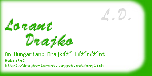 lorant drajko business card